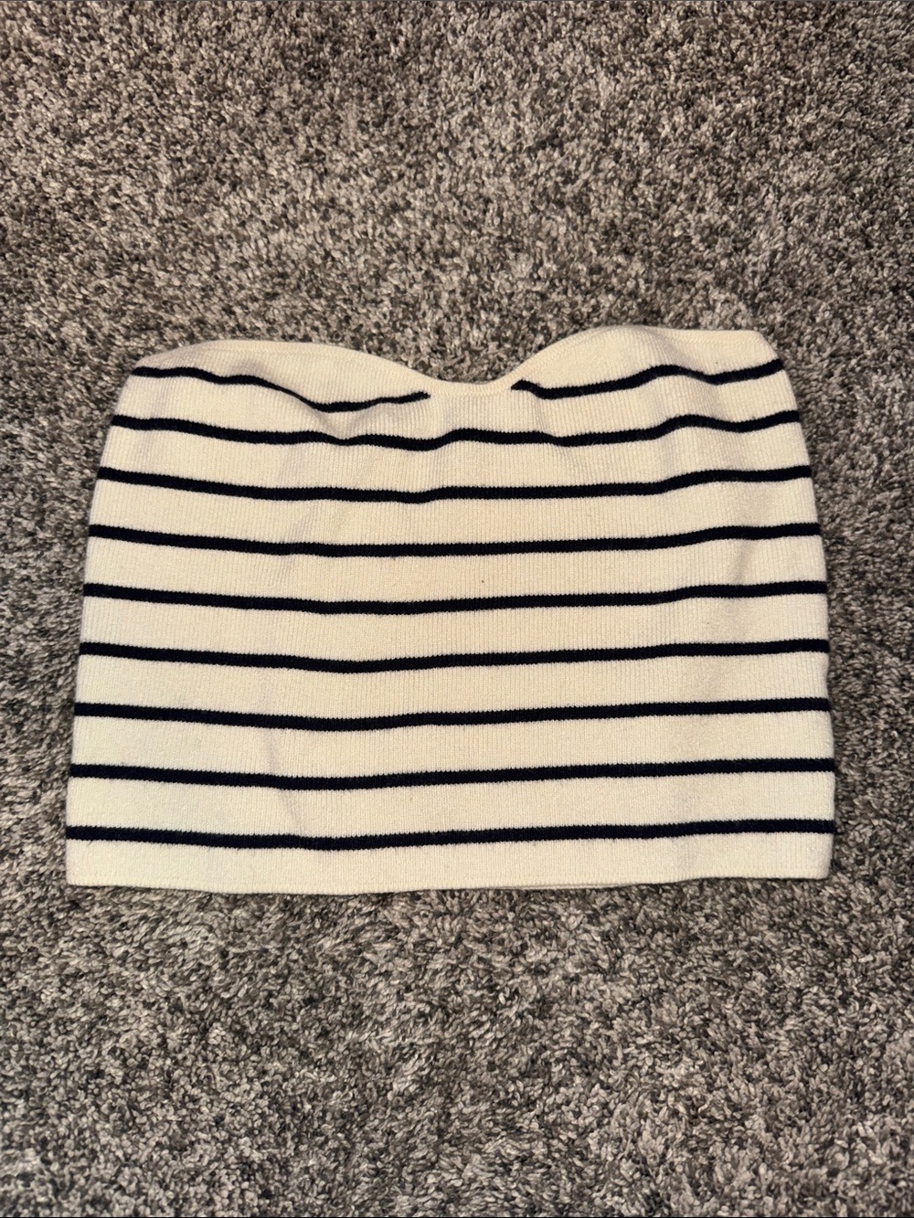 Cider Cream and Navy Striped Knit Mini Skirt